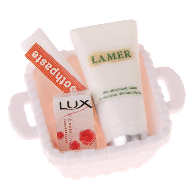 1/12 Миниатюрный набор туалетных принадлежностей и косметики Китти для кукольного домика, Декор для ванной комнаты кукольного домика, Реквизит для создания микро-сцен, Игрушка для детей