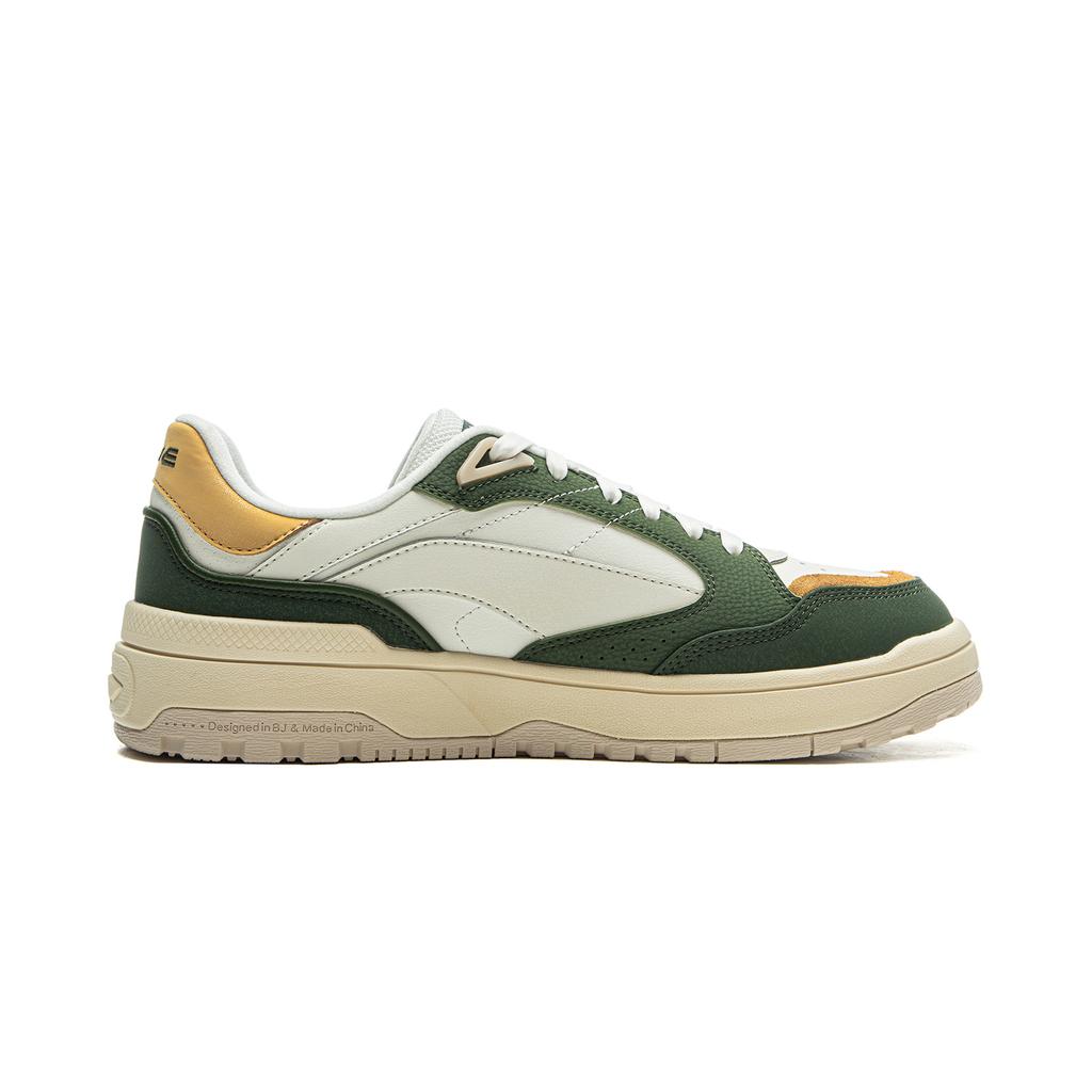 Li Ning Wave LOW Износостойкие, Легкие, Сбалансированные Низкие Скейтбордические Кроссовки Мужские Зеленые Белые AGCV263-4
