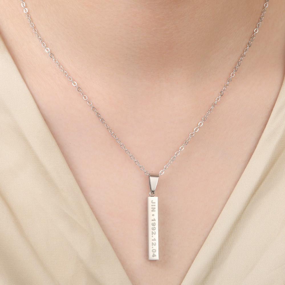 Bangtan Boys Themed Jewelry Stainless Steel Long Chain For Women And Teens