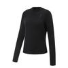 Solid Color Stand Collar Comfortable Breathable Versatile Long Sleeve T-Shirt Women Tops Black ATLU090-3