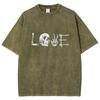 Design Sense Skull Letter Love Printed T-Shirt High Gram Wei