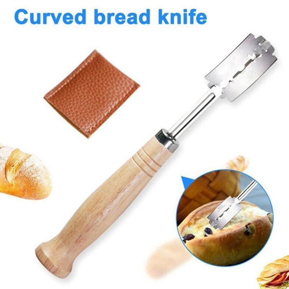 With 5pcs Replacement Blades Arc Curved Dough Slicer Bread Lame Cutter Toast Knife Baking Tools