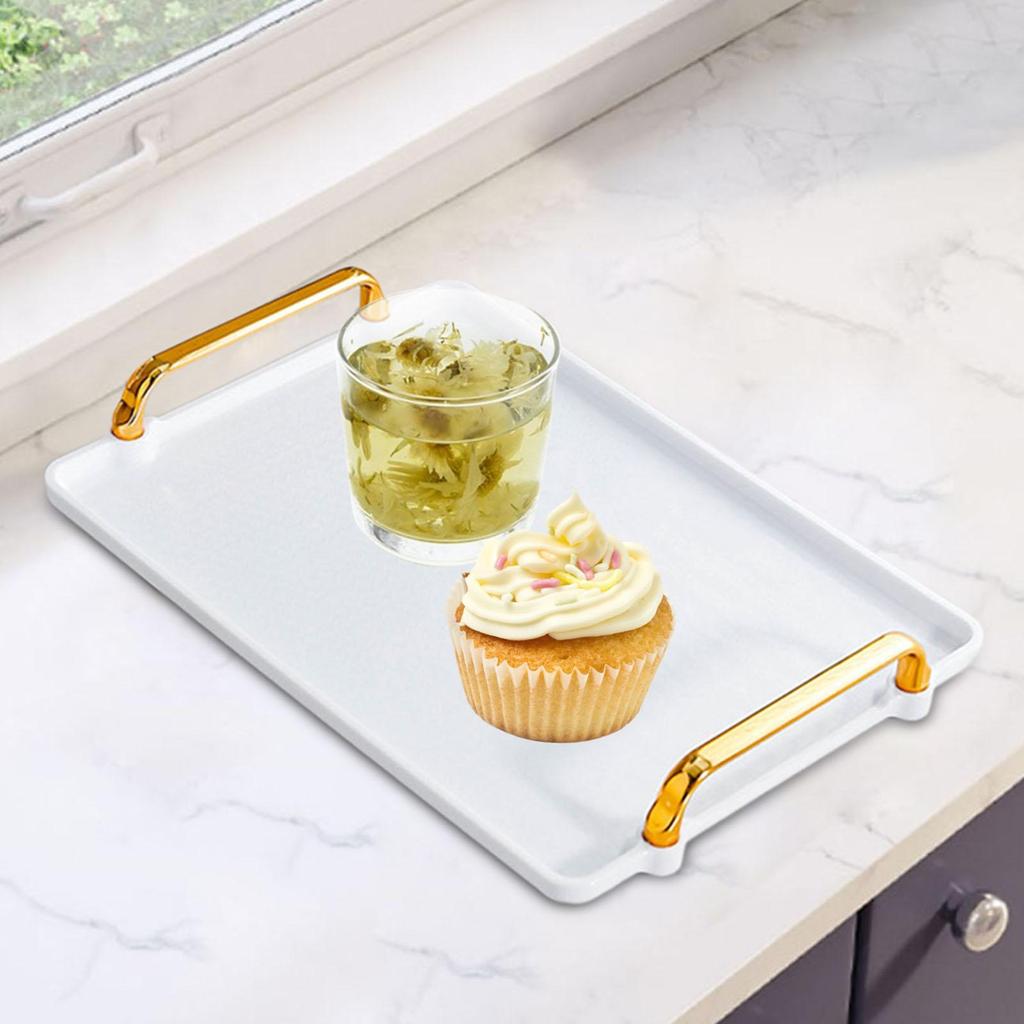 Поднос для сервировки с ручкой, поднос для туалетного столика, обеденная тарелка, органайзер для туалетного столика в ванной, поднос для праздничного стола, центральный элемент для гостиной