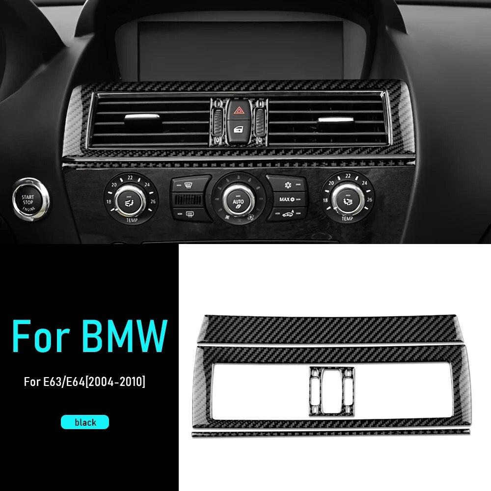 Carbon Fiber for BMW 6 Series E63 E64 2004-2010 Accessories Car Central Air Outlet Vent Panel Cover Center Sticker Interior Trim