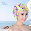 Пляжная шапочка для плавания с цветочным декором, мягкая дышащая защита ушей, эластичная женская шапка для подводного плавания, головной убор
