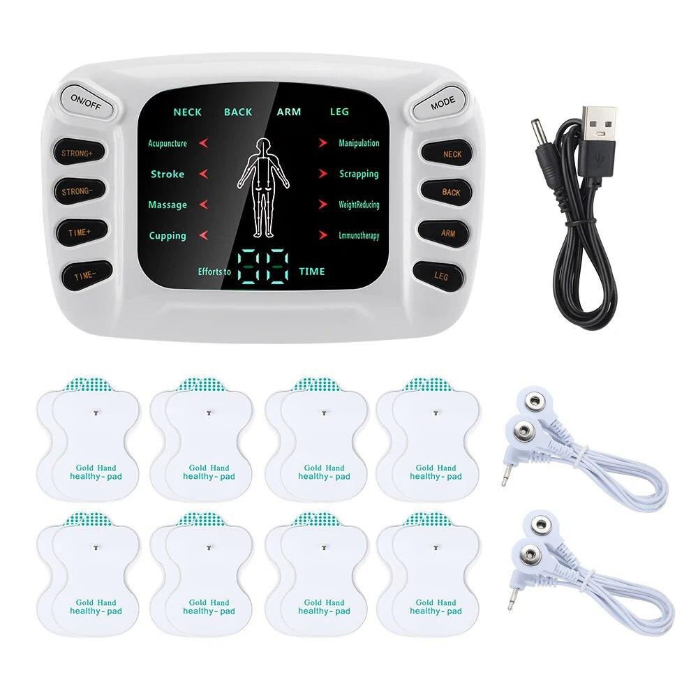 EMS Massage Electrical Pulse Acupuncture Full Body Relax Muscle Therapy Massager Stimulator Body Massage with 16Pads