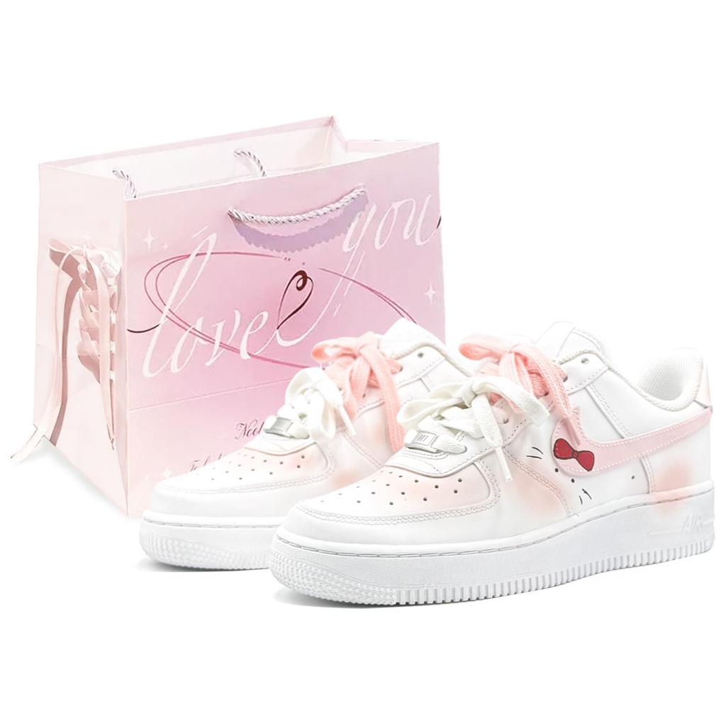 Nike Air Force 1 Нескользящие Износостойкие Нескользящие Износостойкие Низкие Скейтбордические Кроссовки Женские DD8959-100(TeamTwo-S-BOX)