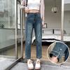 2025 Summer Women Blue Jeans Pants Female Elastic Basic High Waist Trousers Long Pants
