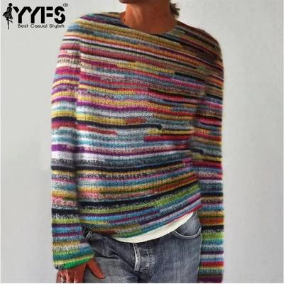 Женские модные повседневные свитера с длинным рукавом и круглым вырезом на осень-зиму