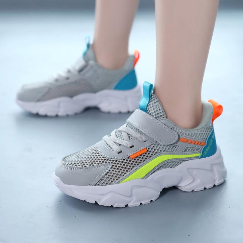 Детская спортивная обувь весна и лето новая для мальчиков и девочек дышащая одинарная сетка повседневная легкая пара сетчатых кроссовок кроссовки модная детская