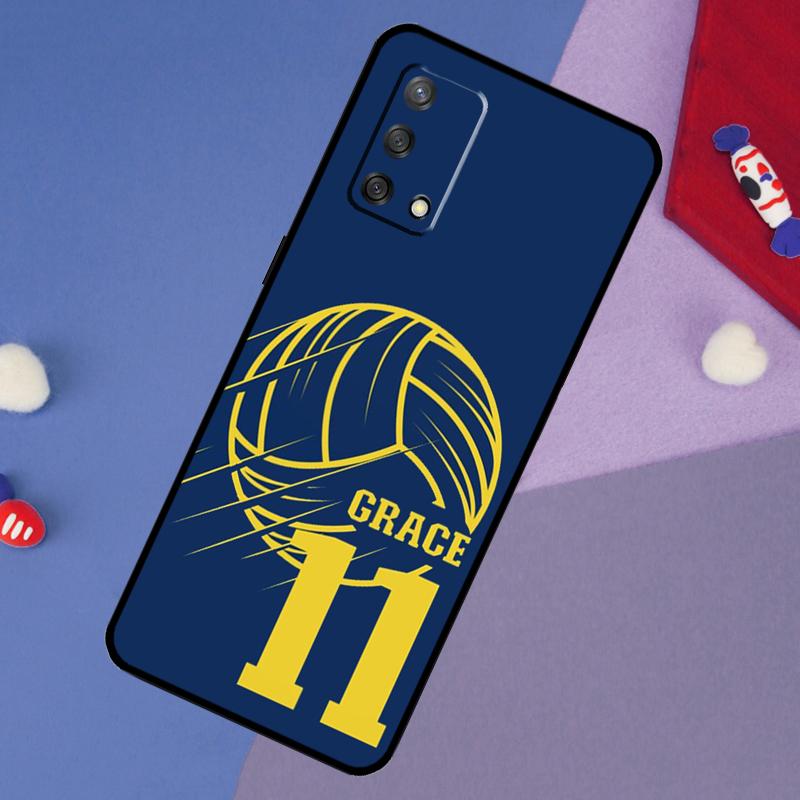 Персонализированный чехол с именем для футбола и волейбола для OPPO A98 A78 A58 A18 A96 A76 A16 A15 A17 A77 A5 A9 A74 A94 A52 A72 A53S A54S A57S