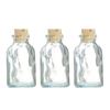 3 Mini Glass Bottles 6 Cm with Cork Stopper