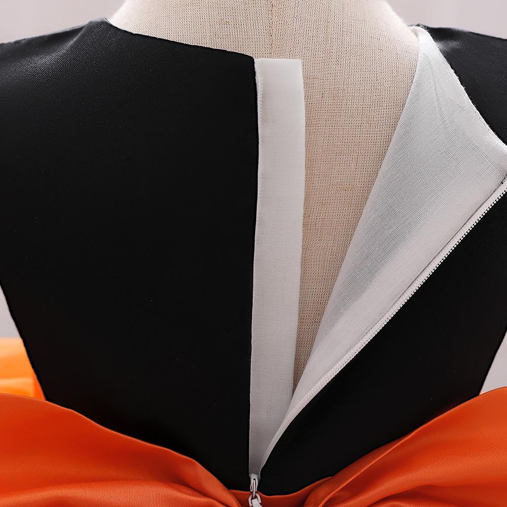 Карнавальный костюм для косплея тыквы для девочек, Vestidos для детей, оранжевые вечерние платья с бантом для девочек, черное платье для выпускного вечера на Хэллоуин с привидением