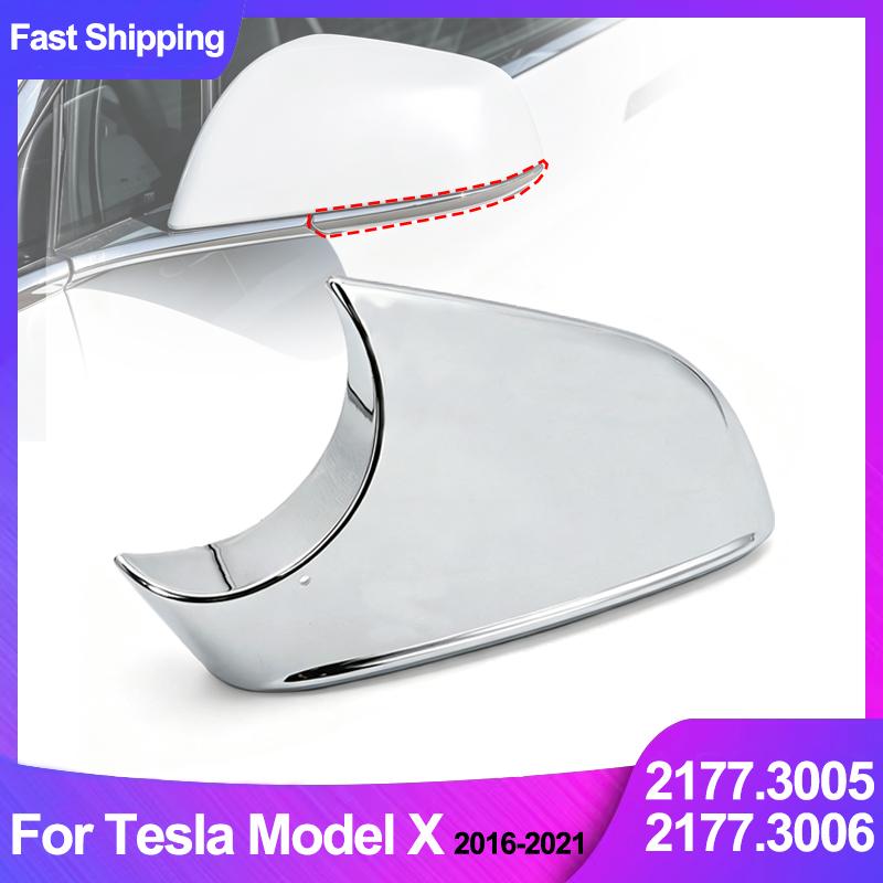 Gloss Chrome Rearview Mirror Lower Cover Left 2177.3005 Right 2177.3006 Fit Tesla Model X 2016-2021 Mirror Bottom Housing