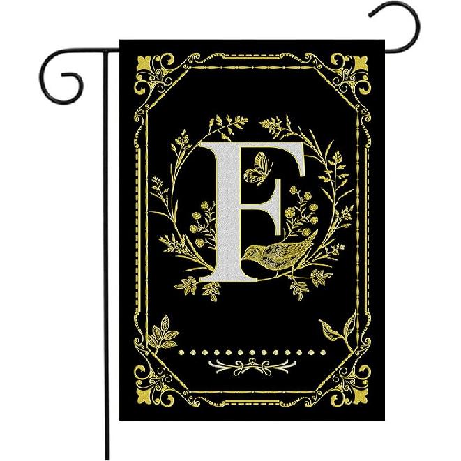 Monogram Q Garden Flag Initial Outdoor Flags Letter Q Flag for Front Yard Porch Lawn Outside Seasonal Garden Flags 12x18 Double Sided