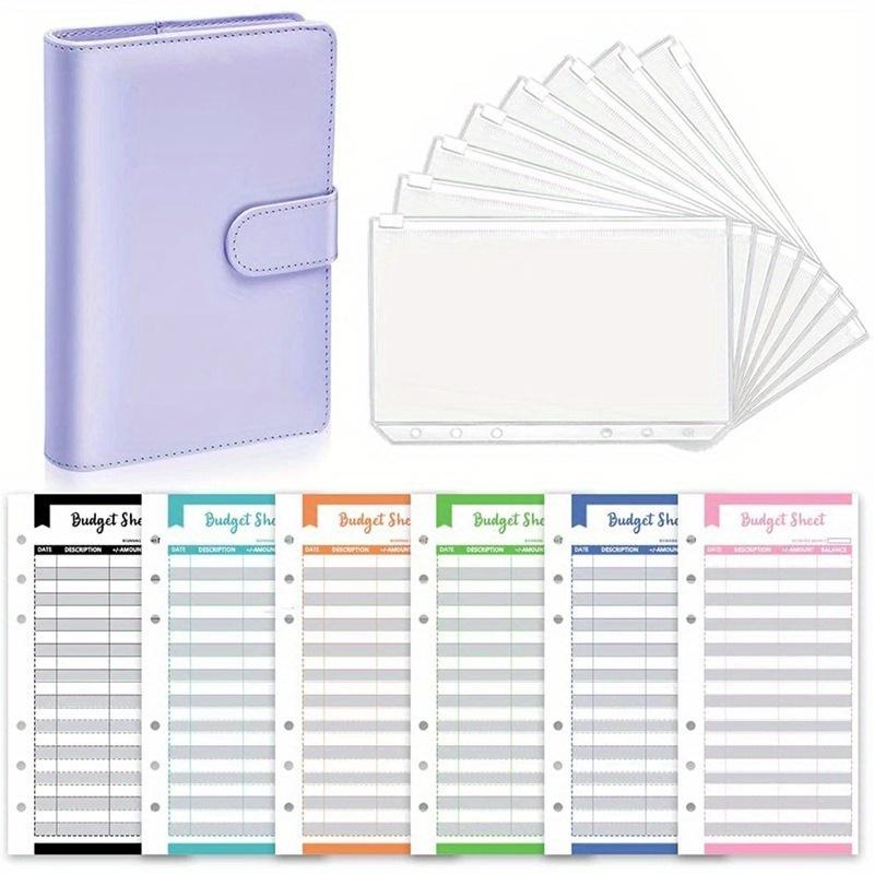 1 шт. A6 из искусственной кожи, переплет для блокнота, органайзер для планирования бюджета, система конвертов для денежного бюджета с 12 шт., бюджетные листы