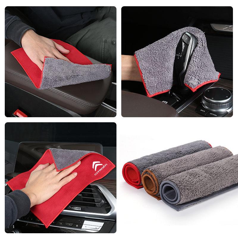 FRPM6 Car Wash Towels Microfiber Rag Cleaning Brush For Citroen C5X C3 C4 Aircross Picasso Cactus Celysee e-C3 e-C4 C6 C1 C2 Berlingo