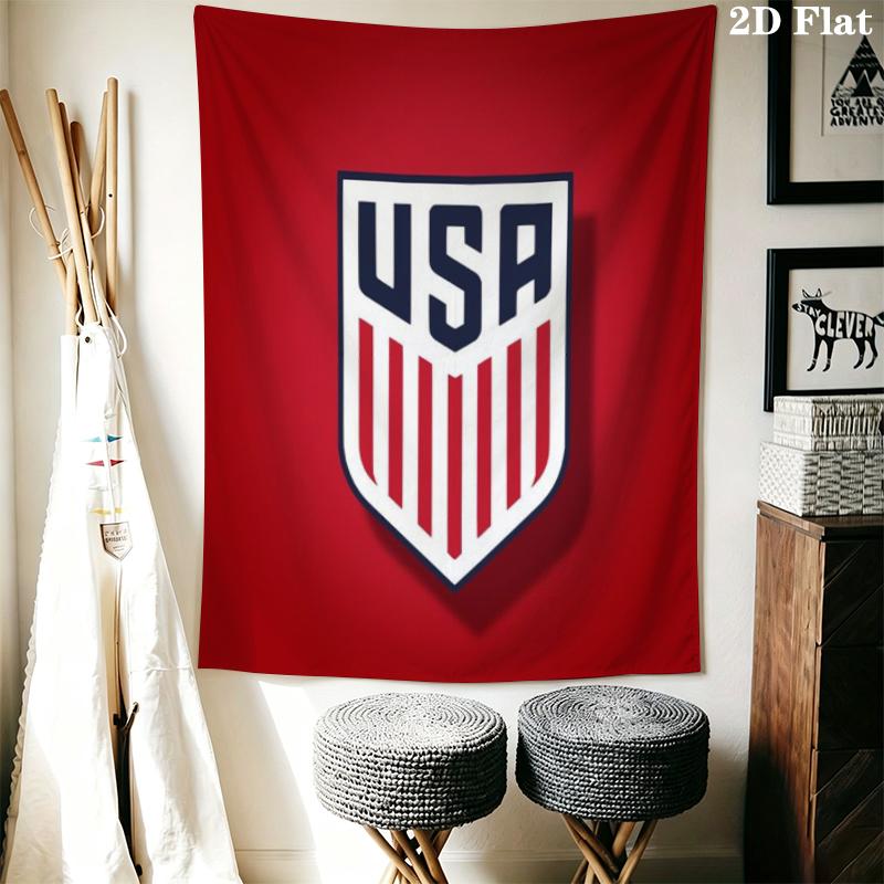 USWNT Wall Tapestry Aesthetic Wall Hanging Printed Fabric Blanket Decorative Tapestries for Bedroom Living Room Home Decor