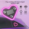 Solar Heart Shape Neon Light for Car Window Waterproof LED Mood Lamp with Suction Cup Romantic Atmosphere Decor