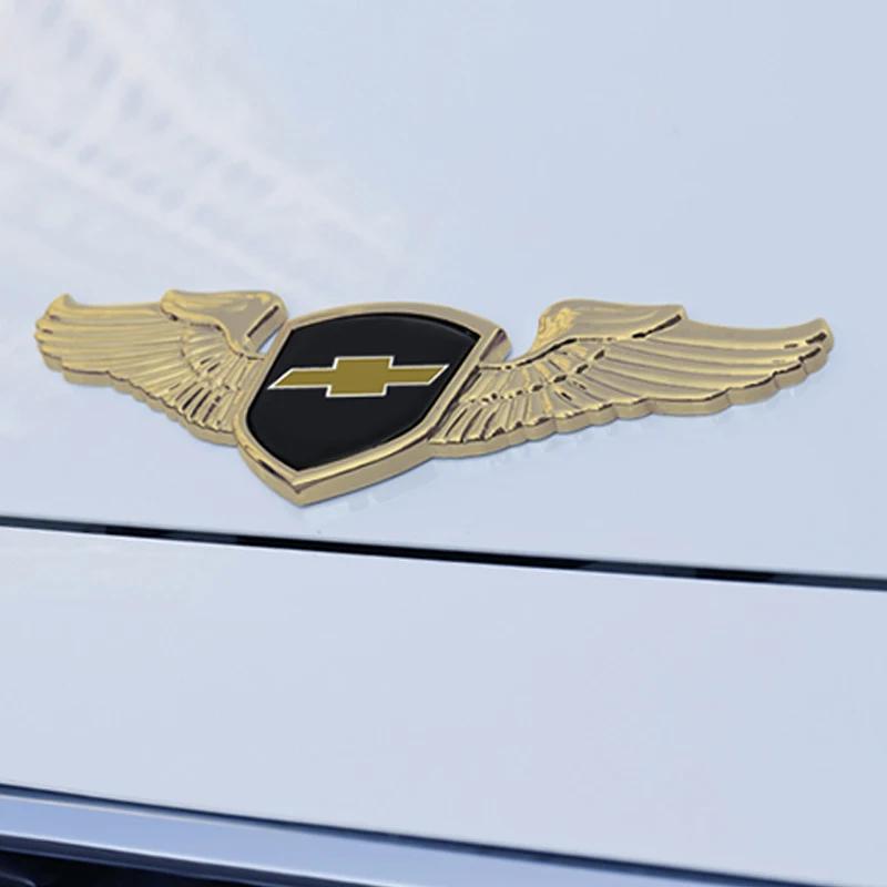 AABHE1 For Chevrolet Logo Badge Aveo Cruze Malibu Trax Lacetti Niva Captiva Camaro Metal Auto Hood Emblem Sticker Car Front Accessories