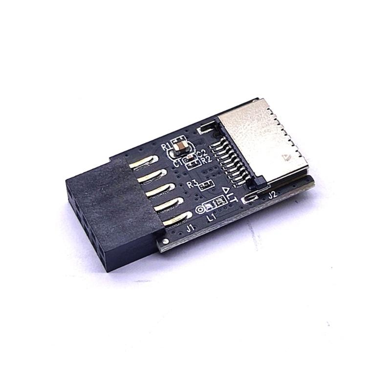 Адаптер-коннектор USB 2.0 9 Pin на USB C для внутреннего USB 2.0 9-контактного разъема материнской платы ПК для настольного компьютера