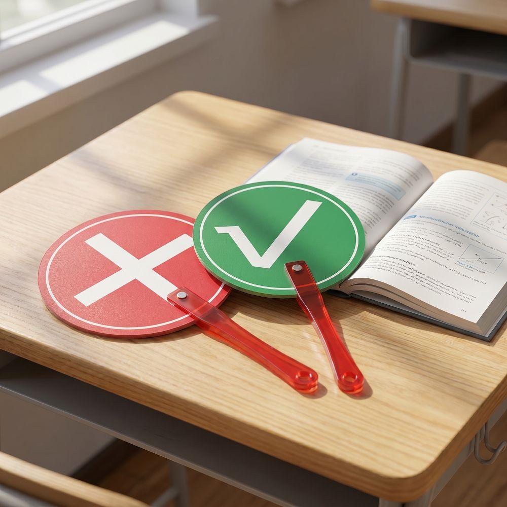 5Pcs True/False Yes No Paddle Fan Dual Sided Classroom Voting Boards Activity Prop