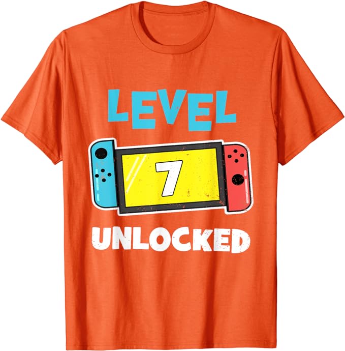 Level 7 Unlocked Awesome Since 2017 7th Birthday Gaming TShirt Gamer 7 Year Old Birthday Gift Video Game Lovers Tee Fashion Top