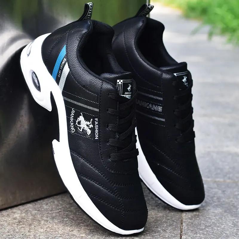 Большие размеры 38-47 мужские повседневные кроссовки модные кроссовки на воздушной подушке для бега мужские водонепроницаемые кожаные кроссовки для спорта на открытом воздухе теннис