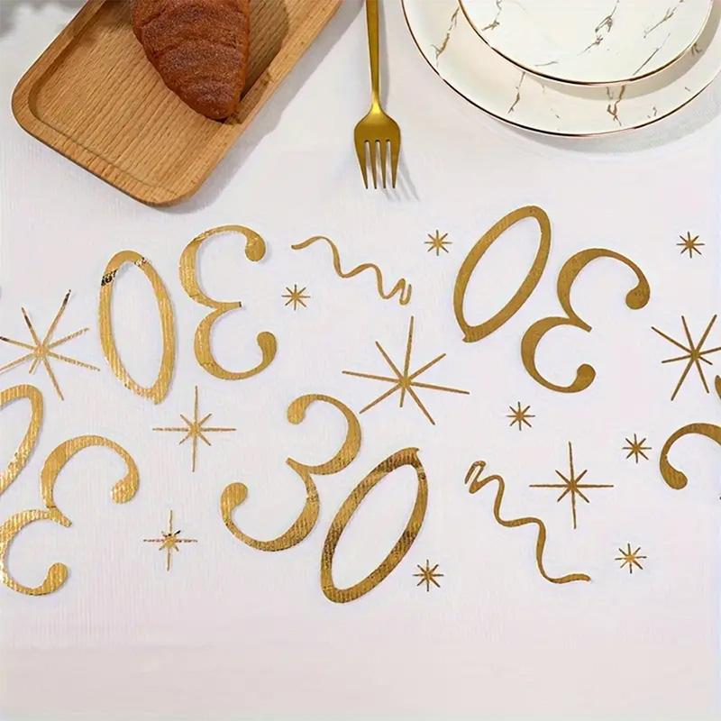 20th 30th 60th Birthday Table Runner Decor For 18 40 50 70Birthday Table Party Supplies 3m Gold Table Runner Roll Birthday Decor
