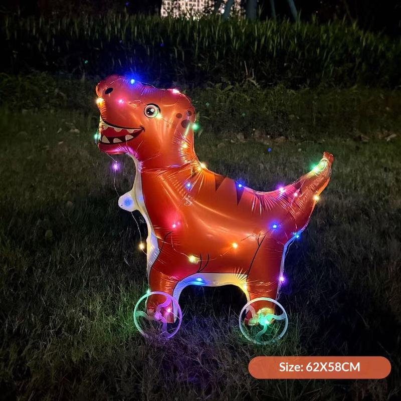 4D светящиеся фольгированные воздушные шары в виде слона на подставке с колесом для детского дня рождения, вечеринки в честь рождения ребенка.