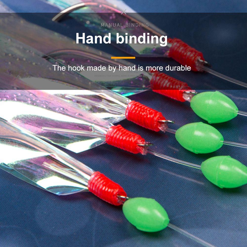 New Bait Hooks Boat Fishing Bass Cod Lures Mackerel Feathers Mackerel Barbed Hook Sea Fishing Rigs