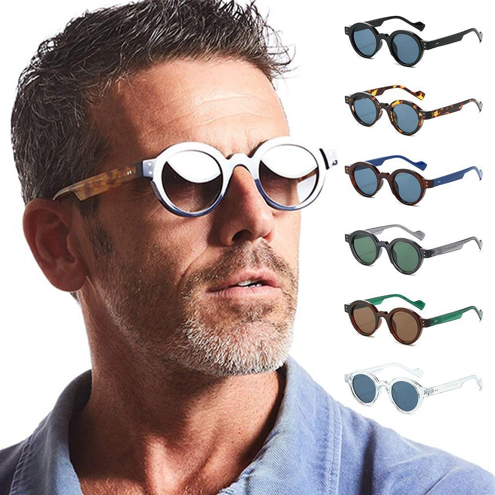 Clear Lens Punk Shades Double Color Retro Sun Glasses Trending Round Sunglasses for Women & Men
