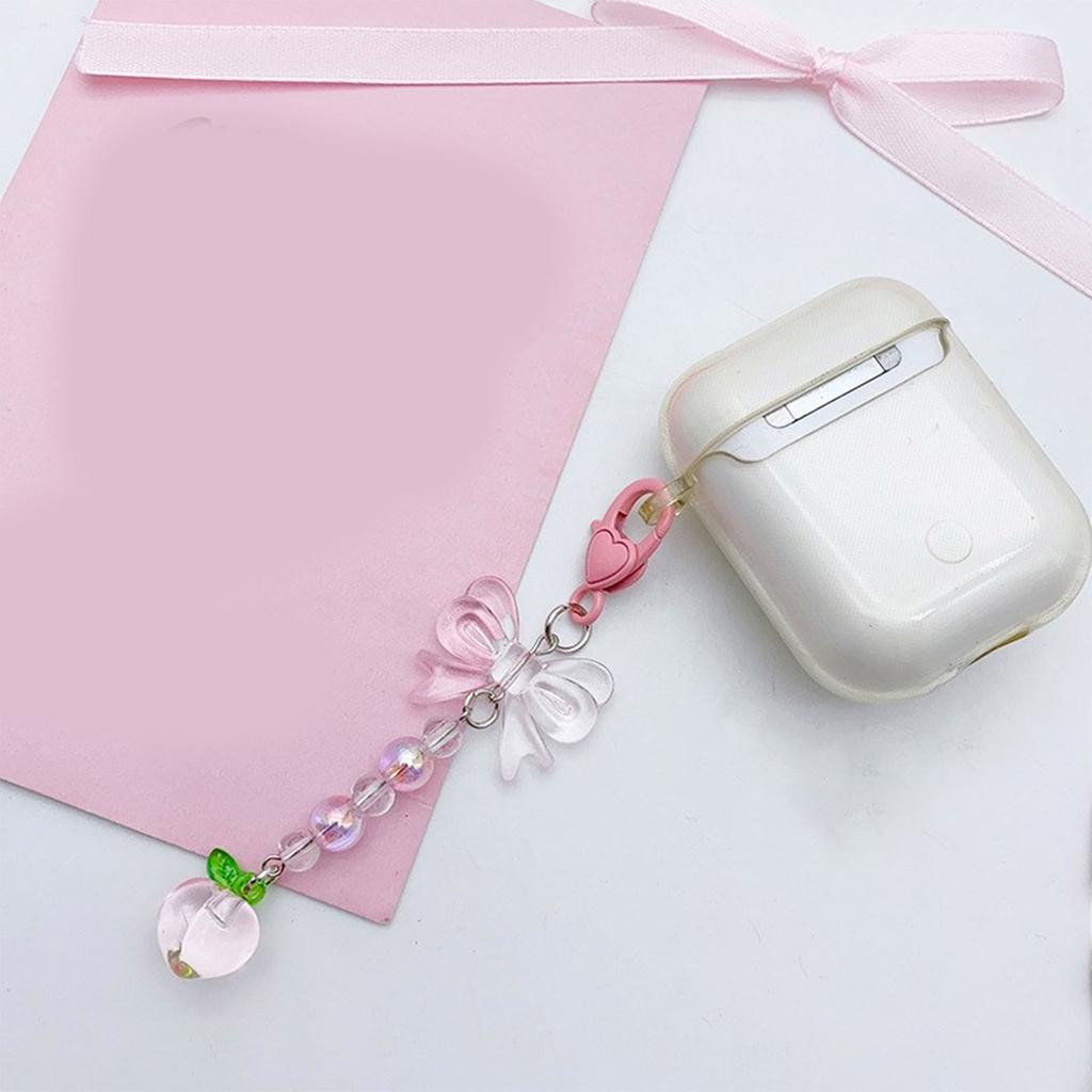 Бантик Подвеска Сердце Ремешок для Мобильного Телефона Цепочка для Телефона Съемный Бисером Шнурок для Телефона Ручной Работы Брелоки для Кошелька Сумки