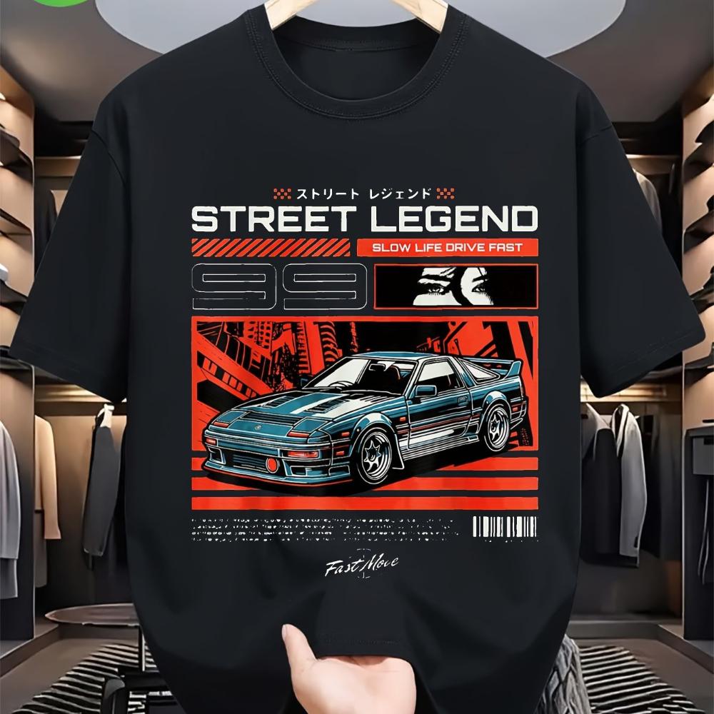 Стильная ретро японская JDM Токийская дрифтовая гоночная футболка Изготовлена из мягкого материала Идеально подходит для повседневного ношения Путешествий