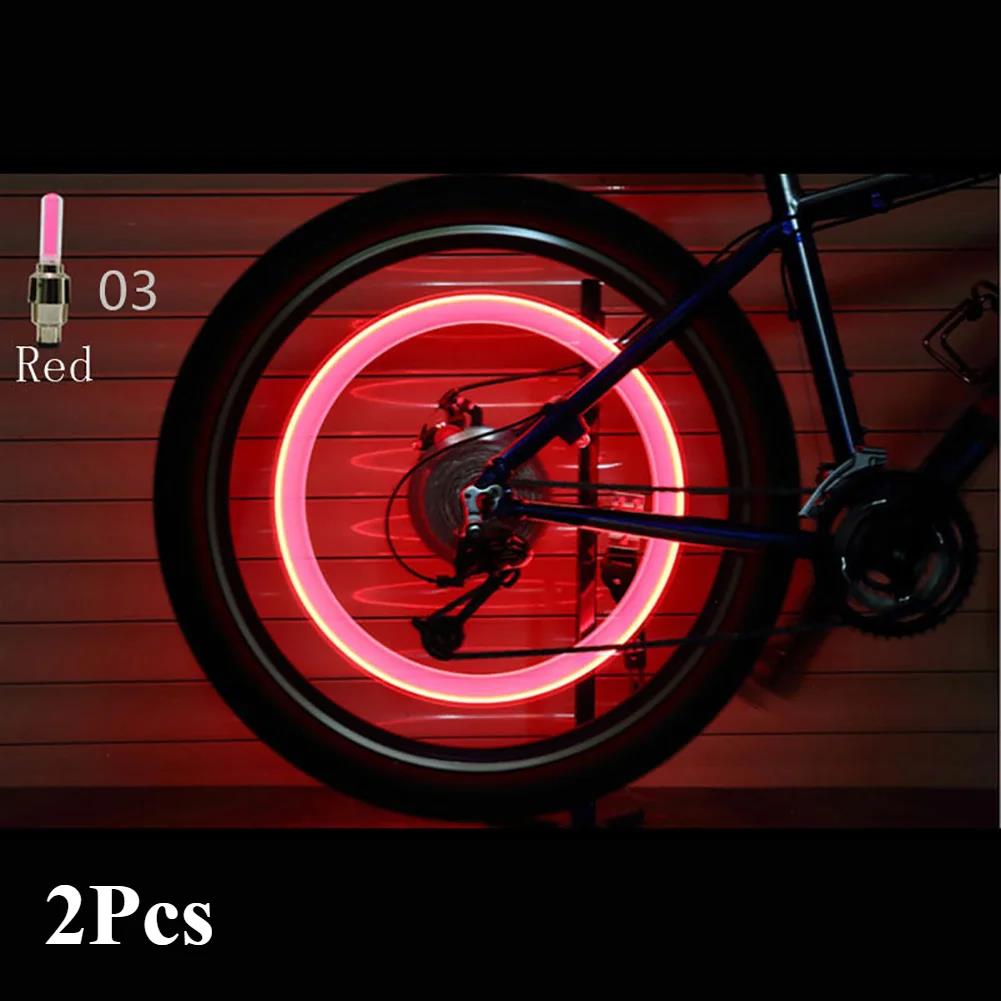 1/2pcs New Bicycle Lights LED Bike Wheel Luminous Fluorescent Tire Valve Light Cap Decor Neon Lamp Flash Cycle Accessories 5