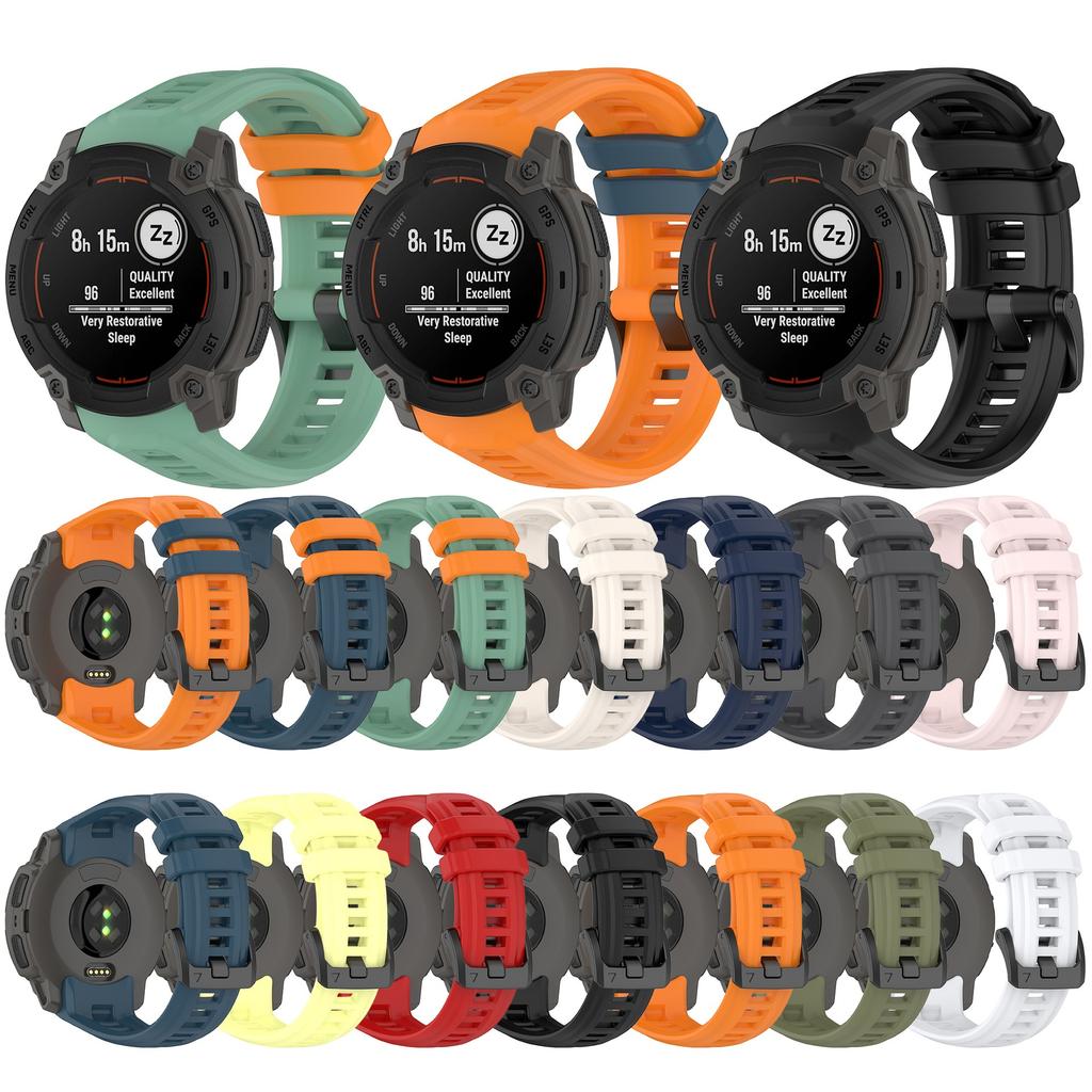 Sweat-resistant and Hypoallergenic Silicone Watch Band Precision Fit for Garmin Instinct E 40mm 45mm Replacement Sports Strap