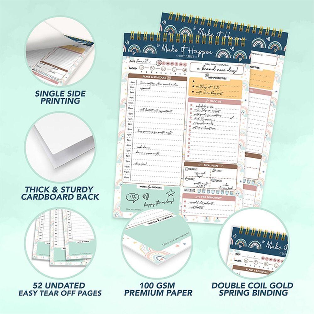 52 Sheets Schedules Journal Portable Schedule Writing Pads A5 Agenda Planner Office Supplies