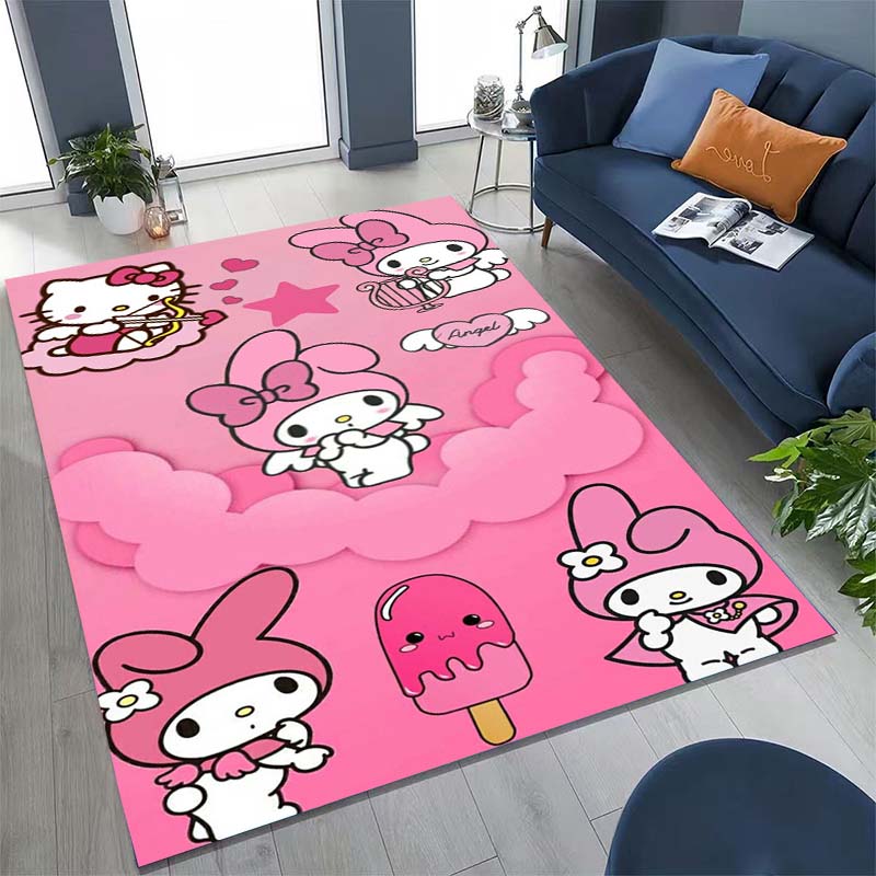 3DMy Melody cartoon art rug, suitable for bedrooms, living rooms, sofas, doormats, and other home decorations. Large size,