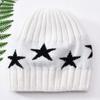 New five-pointed star rabbit velvet soft and comfortable double-layer warm wool hat soft waxy knitted hat