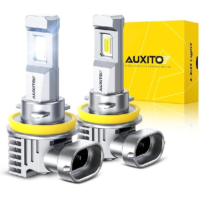 AUXITO 2024 Улучшенная светодиодная лампа H4, 1:1 Мини-размер, адаптер не требуется, 6500K Белый, Неполярные, 9003 Светодиодные противотуманные фары, Plug And Play, Упаковка из 2 шт.