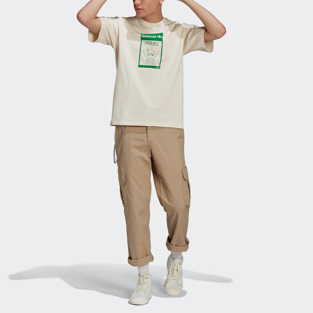 Adidas Originals Disney X  Tinker Bell Print Loose Fit Sport Round Neck Short Sleeve T-Shirt Unisex Tops Off-White GP3392