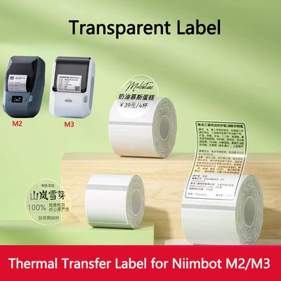 Прозрачные этикетки Niimbot M2/M3, самоклеящаяся термотрансферная бумага для печати, водонепроницаемые, устойчивые к разрыву, прозрачные запечатывающие наклейки