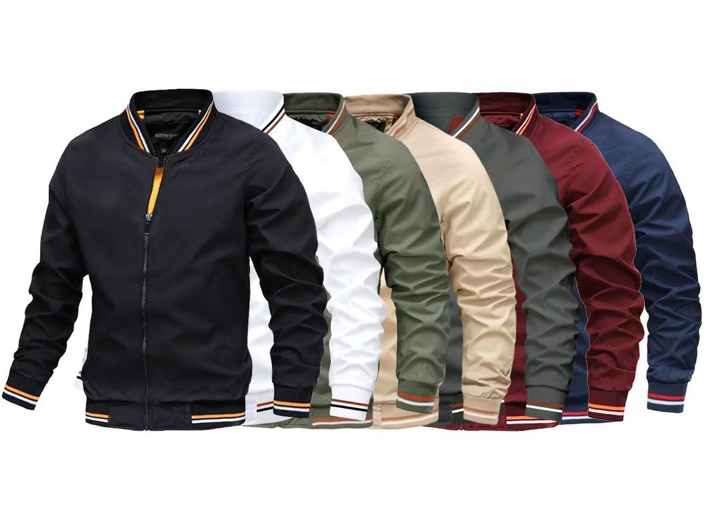 Мужская модная молодежная куртка-бомбер с воротником-стойкой Весна/Осень 2025