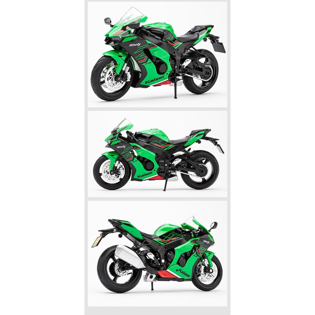 1/12 Kawasaki Ninja ZX-10R Heavy Locomoti Alloy Motorcycle Model Cross-country Racing Motorcycle Model Sound Light Kids Toy Gift