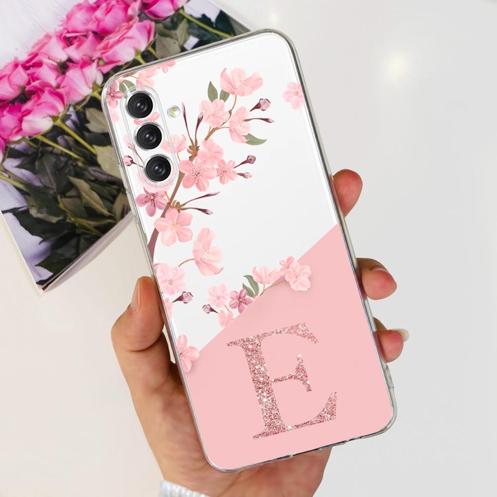 Для Samsung Galaxy A13 A14 5G Чехол Модный Чехол с Буквой и Цветами из Мягкого Силикона ТПУ Для Samsung A 13 A14 A 04S Чехол для Телефона Funda