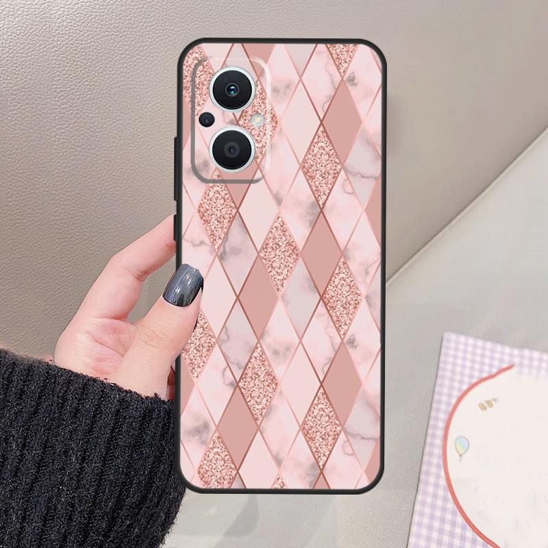 Любовь Розовое Золото Стиль Чехол Для OPPO Reno 13 11 12 14 Pro 13F 14F 12F 11F 7 8 Lite OPPO Find X5 X6 X8 X9 Pro Чехол