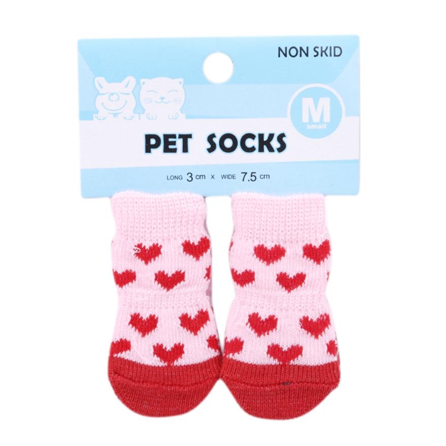 Домашние тапочки с силиконовым принтом кошачьих лап, носки для собак, вязаные носки, защита лап