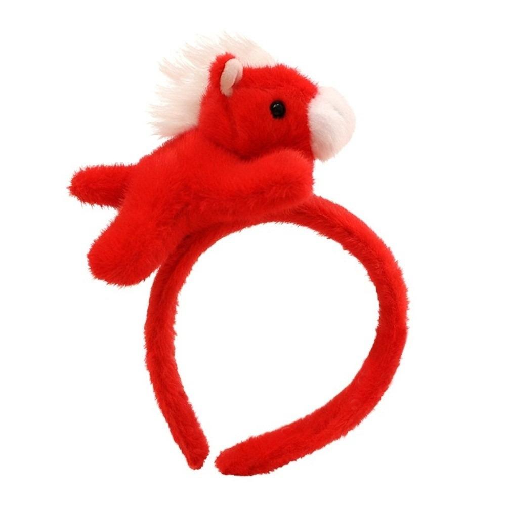 Mascot Horse Hair Hoop Pony New Year Headpiece 2026 New Year Headband  Masquerade Party