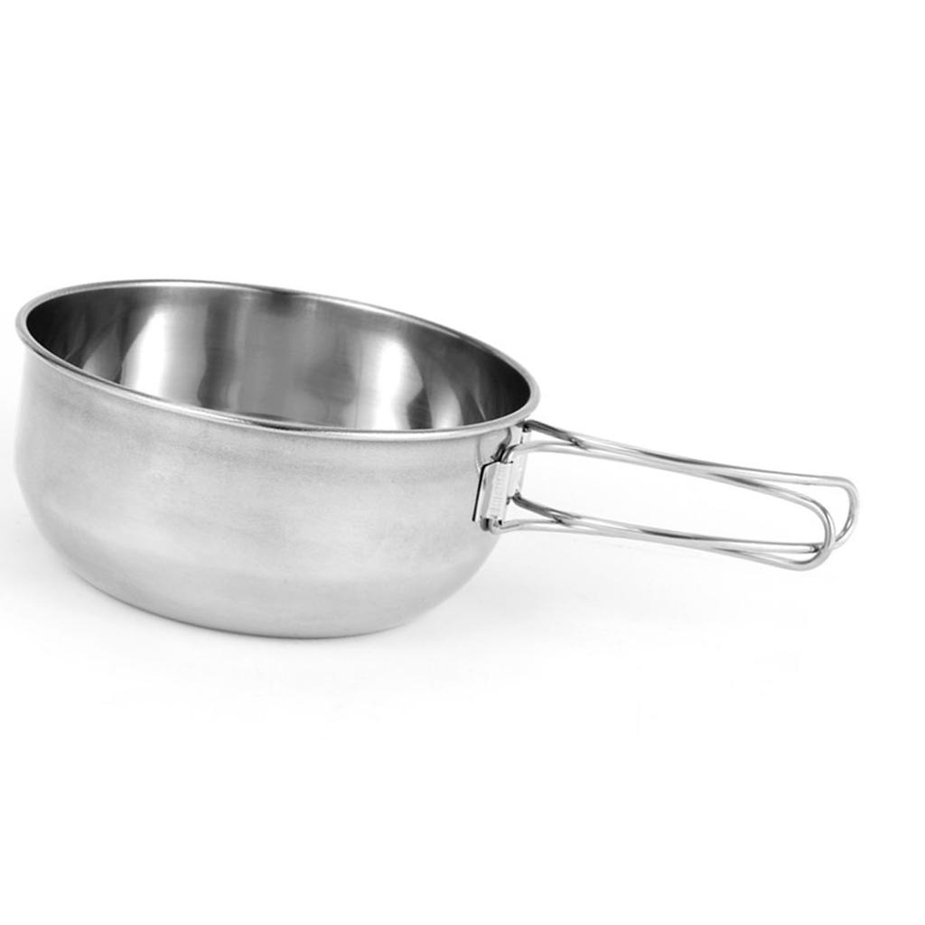 Складная суповая тарелка из нержавеющей стали походный горшок пикниковые принадлежности для кемпинга на открытом воздухе большой 700 мл