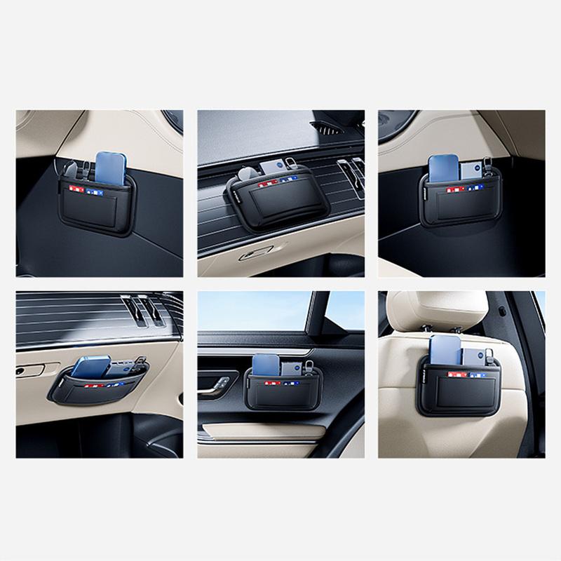 Car Seat Side Pocket Organizer Purse Bag Receipts Card Car Organizer Storage Bag Interior Accessories PU Leather 20x1m